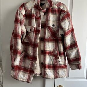 Love Tree Red and White Plaid Jacket